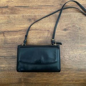 Small black fossil purse